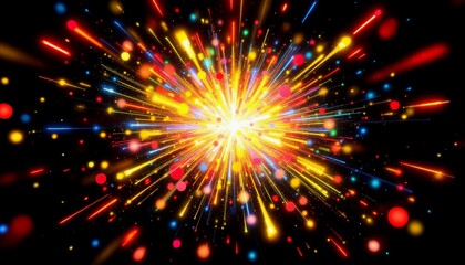 Radiant Light Explosion, Colorful Starburst Design