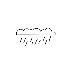 rain cloud line illustration