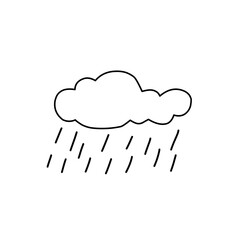 rain cloud line illustration
