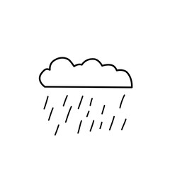 rain cloud line illustration
