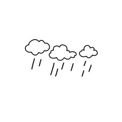 rain cloud line illustration