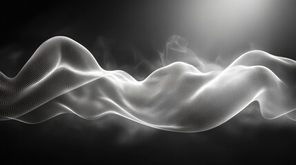 Fototapeta premium A black and white monochrome abstract texture with a grainy gradient, evoking modern minimalist design, chaos, and nostalgia, with a blurred empty space for captions or creativity.