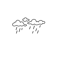 rain cloud line illustration