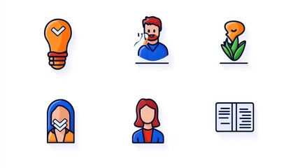 Fototapeta premium Colorful Icons for Ideas