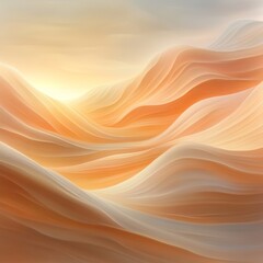 Serene Abstract Landscape with Flowing Waves and Warm Tones