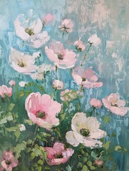 Flower Abstract Art Oil Painting Background Wallpaper