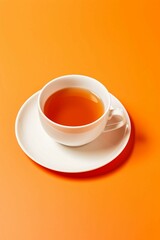 White Cup of Tea with Saucer