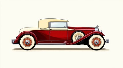 Vintage Red Convertible Car