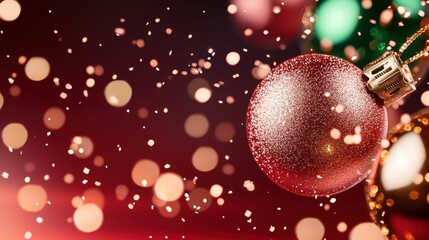 Festive Ornaments with Bokeh Effect