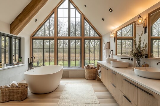 Luxurious Modern Bathroom Design with Stunning Natural Light