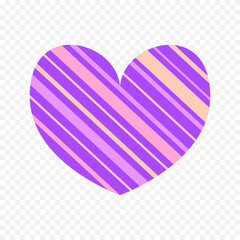 Doodle hand drawn heart drawing on white background