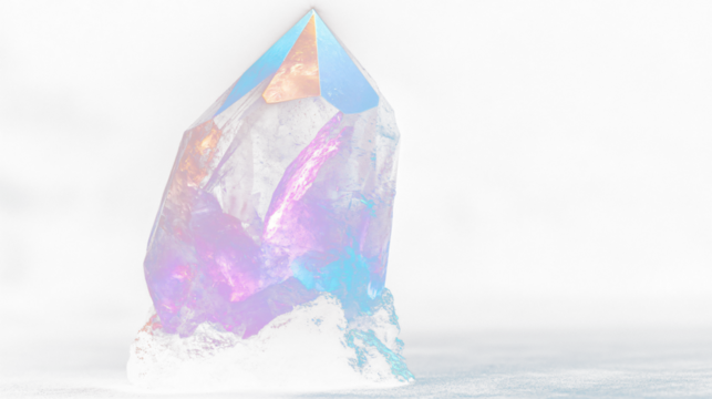 a purple and blue crystal on a black background