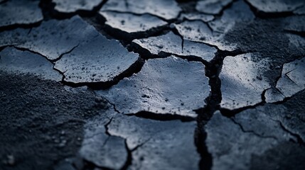 Dry cracked earth surface illustrating effects of drought and environmental changes in a desolate landscape : Generative AI