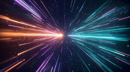 Naklejka premium Abstract Colorful Light Trails Futuristic Design