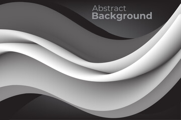 vector black and white background with paper waves