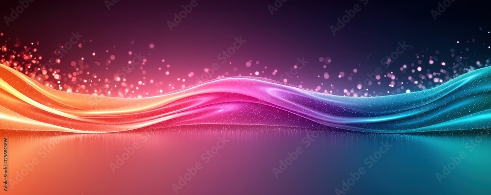 Poster dynamic stream of vibrant light and sparkle particles