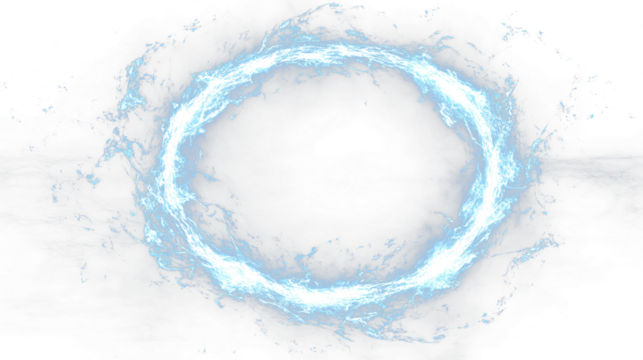 a circular of blue fire with a black background