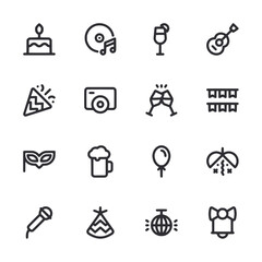 A set of icons for a party theme