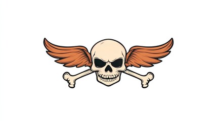 A stylized skull with orange wings and crossed bones, representing freedom and rebellion