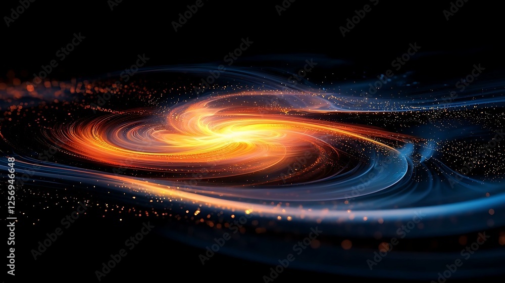 Aufkleber arrangement workflow cycle digital art arrangement featuring a colorful swirling galaxy in a celesti