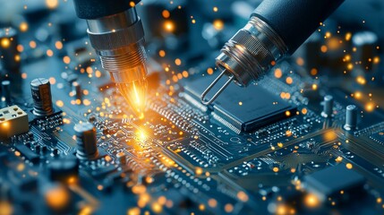 Innovative technology event showcasing circuit board manufacturing techniques advanced electronics lab professional workshop interactive experience
