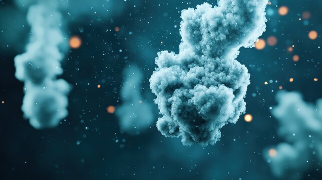 A close-up of polluted air particles magnified, showing PM2.5 composition. - Powered by Adobe