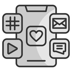 Social Media  Icon Element For Design
