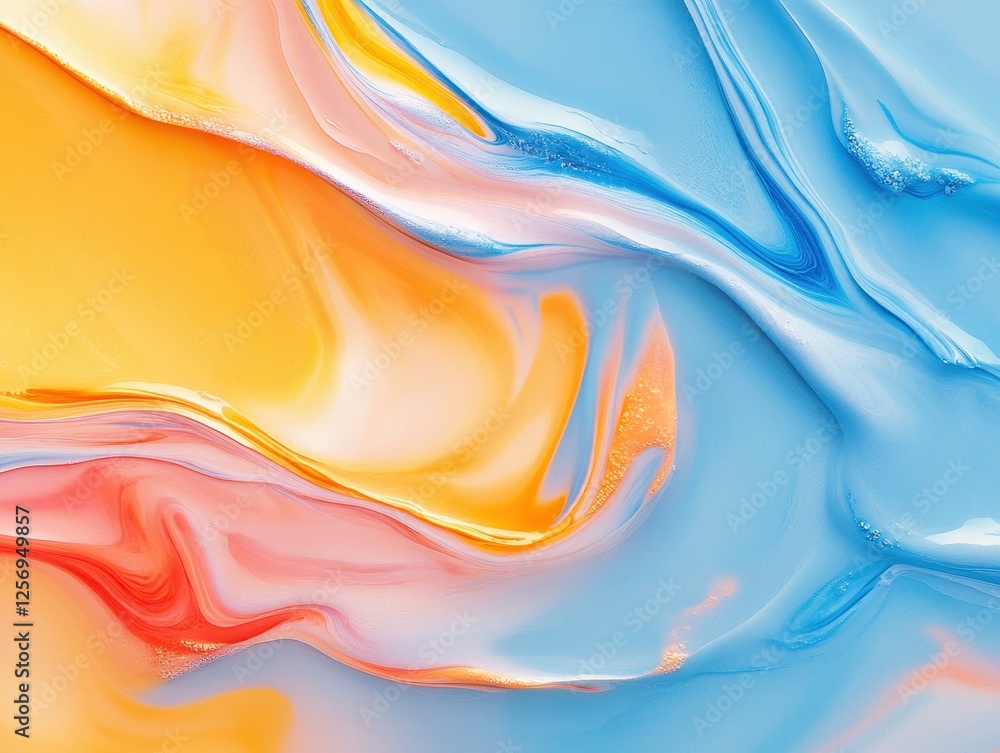 Poster fluid motion color swirls abstract art style design