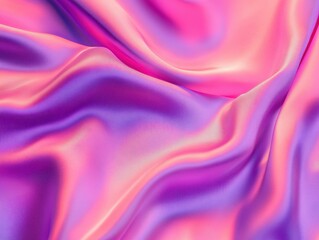 Abstract Silk Fabric Waves in Pink and Purple Hues