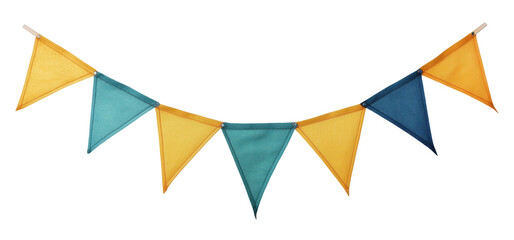 Bunting flags isolated on transparent background