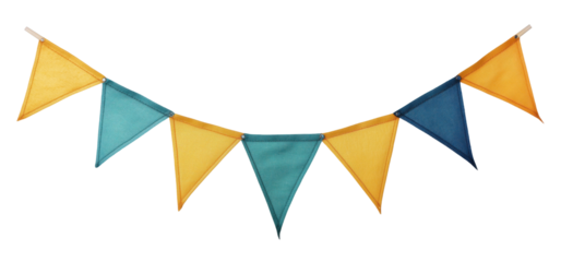 Bunting flags isolated on transparent background