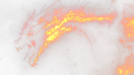 a fire breathing dragon in the middle of a dark night