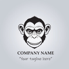 head of monkey company logo vector illustration
