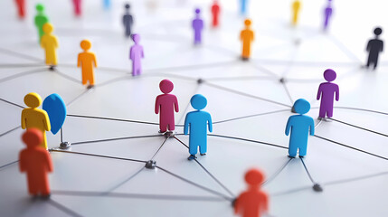 The artwork highlights the importance of forming connections in the business world