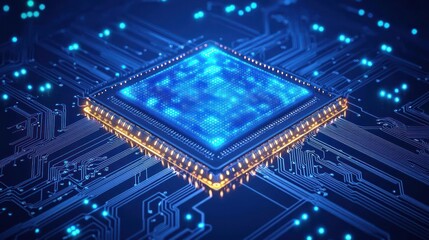 High-Tech CPU On Circuit Board