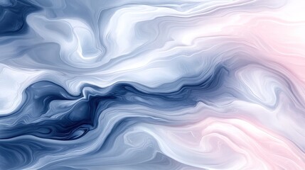 Obraz premium Abstract fluid art design featuring swirling blue and pink tones creating a serene atmosphere