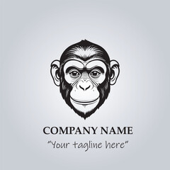 head of monkey company logo vector illustration
