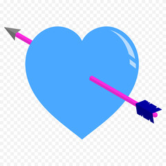 Doodle hand drawn heart drawing on white background