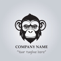 head of monkey company logo vector illustration
