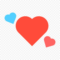 Doodle hand drawn heart drawing on white background