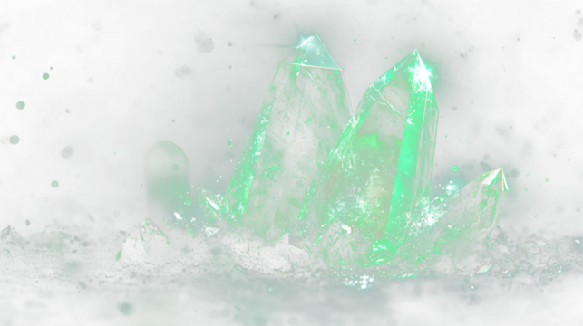 green emeralds on black background