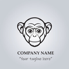 head of monkey company logo vector illustration

