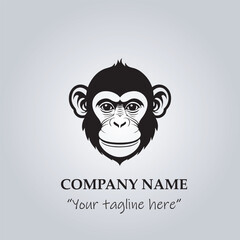 head of monkey company logo vector illustration
