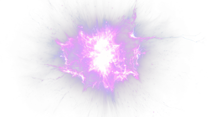 a purple explosion of light and sparks
