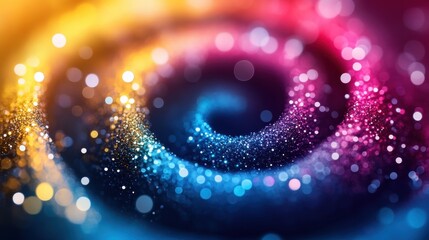 Colorful swirling glitter; abstract background; festive design