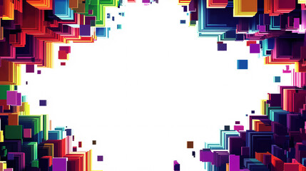 Fototapeta premium abstract colorful geometric shapes frame design for background