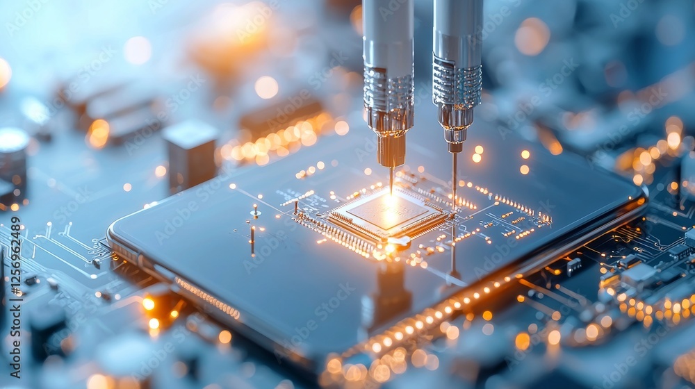 Poster advanced technology integration high-tech laboratory scientific innovation digital environment close