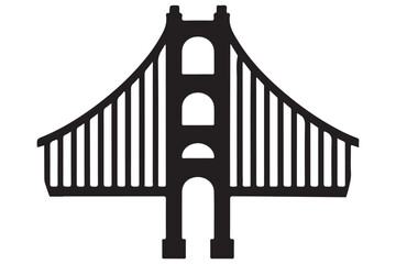 Minimalist Golden Gate Bridge Simple Silhouette Lineart Vector