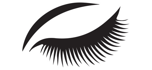 Closed Eyelash Silhouette Vector Image for Beauty and Makeup