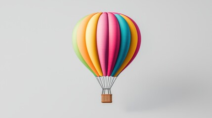 Fototapeta premium A vibrant hot air balloon with colorful stripes, perfect for capturing the essence of travel and adventure in stunning imagery.
